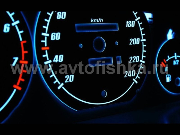 Audi 100 C4; C3 (88-94) светящиеся шкалы приборов - накладки на циферблаты панели приборов, дизайн № 1