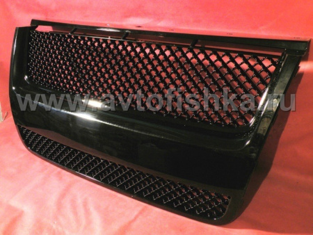 Ford Explorer (06-10) решетка переднего бампера и радиатора черная целиковая, дизайн Bentley, пластик