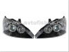 Ford Focus 1 (98-04) Europe+USA фары передние линзовые черные, со светящимися ободками, под ксенон, комплект 2 шт.