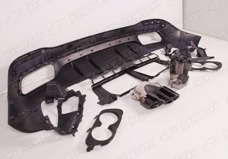 Mercedes-Benz GLS-Klasse X167 2019 - 2023 Диффузор заднего бампера с насадками на глушитель 5.3 AMG черный