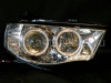 Mitsubishi L200 Triton (2005-) фары передние линзовые хромированные, со светящимися ободками, комплект 2 шт.