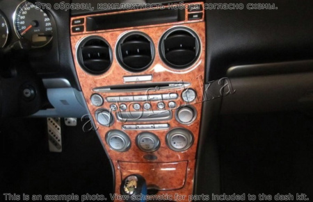 Декоративные накладки салона Mazda 6 2006-2008 с навигацией