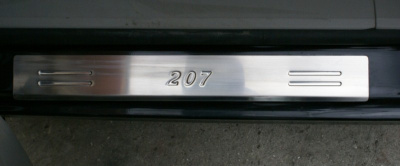Peugeot 207 (06–) Накладки на пороги, нерж., 4 части