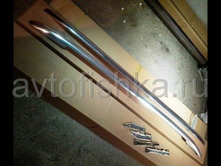 Volkswagen Touareg (2010-) рейлинги на крышу из полированной нержавеющей стали в стиле Оригинал, комплект 2 шт.