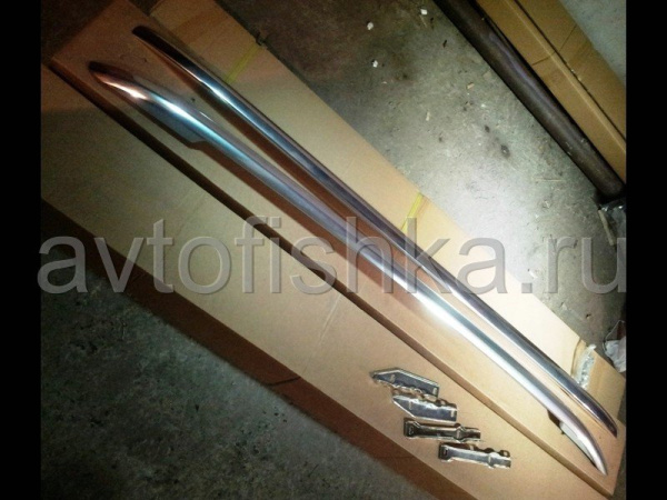 Volkswagen Touareg (2010-) рейлинги на крышу из полированной нержавеющей стали в стиле Оригинал, комплект 2 шт.