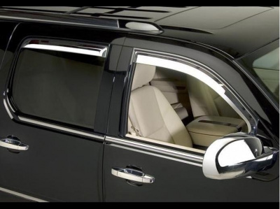 Cadillac Escalade (07-) дефлекторы окон хромированные, ветровики, комплект 4 шт.