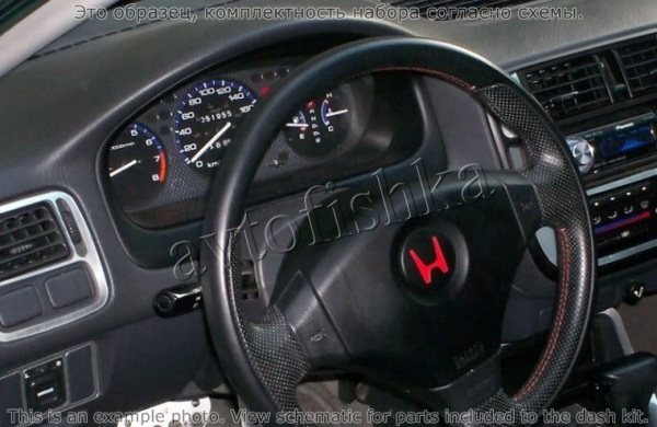 Декоративные накладки салона Honda Civic 1996-1998 DX, 18 элементов.