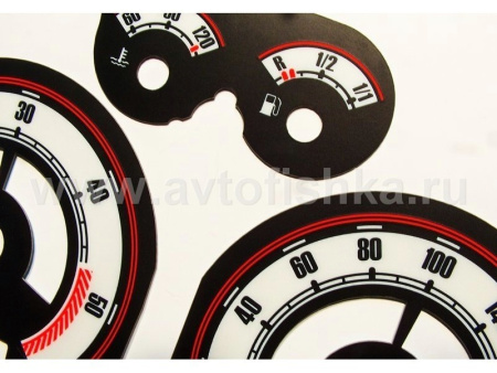 Audi A4 (95-01) (B5) светящиеся шкалы приборов - накладки на циферблаты панели приборов, дизайн № 2