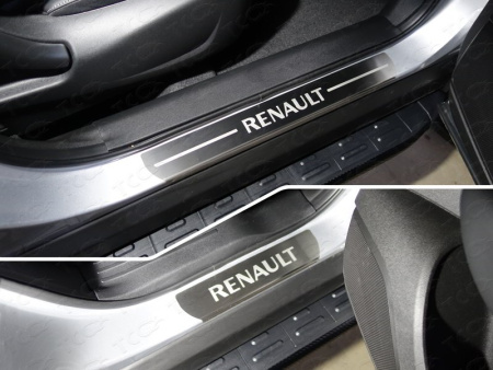 Renault Koleos (16–) Накладки на пороги (лист шлифованный надпись Renault) 4шт