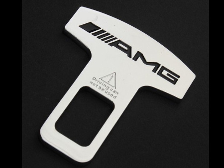 Вставка в замок ремня безопасности с логотипом AMG, нержавеющая сталь, 1 шт.