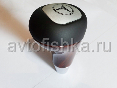 Mercedes, рукоятка рычага КПП пластик-дерево с логотипом "Mercedes"