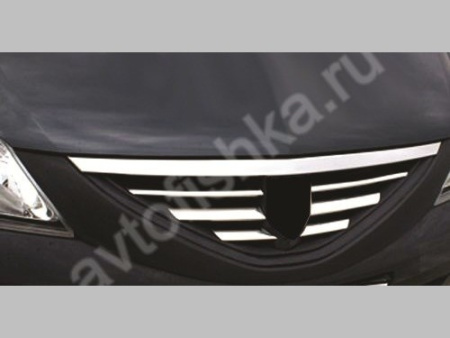 Renault Logan (2006-) накладки на решетку радиатора из нержавеющей стали, 6 шт.