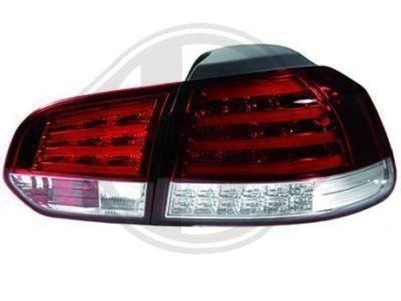 Volkswagen Golf 6 (2009-) задние фонари светодиодные красно-тонированные, комплект 2 шт.