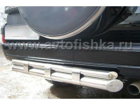 Toyota Land Cruiser Prado 120 защита заднего бампера, труба 70 мм/42 мм