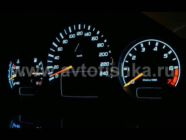 Mercedes W210 E class 1999-2003 светящиеся шкалы приборов - накладки на циферблаты панели приборов, дизайн № 1