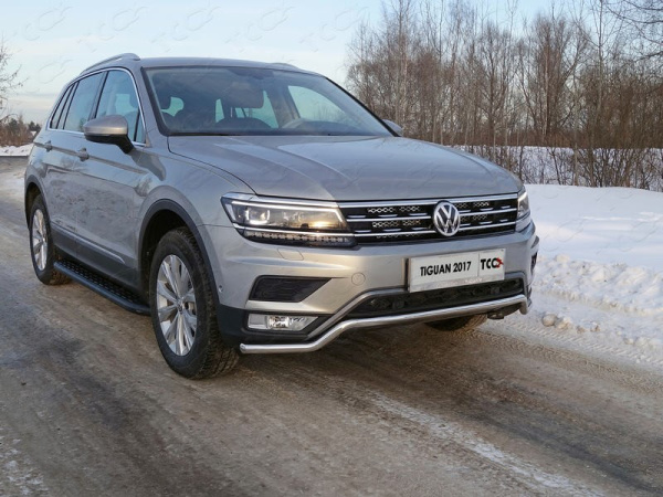 Volkswagen Tiguan (17–) Защита передняя нижняя 42,4 мм (Пакет Offroad)