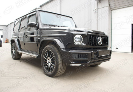 Mercedes-Benz G-Klasse W464 2018 - н.в. Юбка переднего бампера Brabus с ходовыми огнями