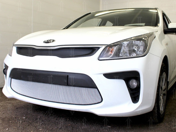 Kia Rio (17–) Защита радиатора, хром, низ