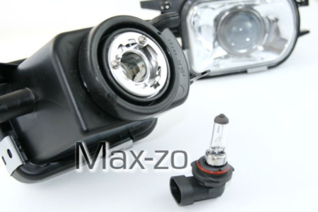 Mercedes C-class W203 (01-03) фары линзовые противотуманные хромированные, комплект 2 шт.