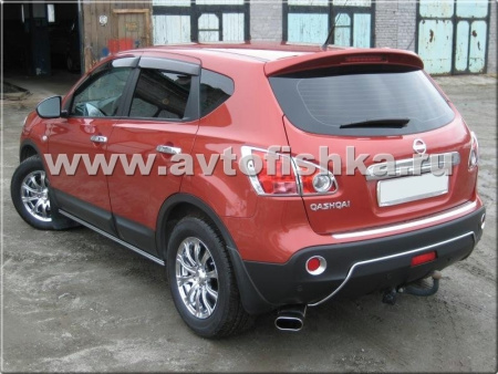 Nissan Qashqai (2006-2012) накладки хромированные на фонари заднего бампера, комплект 2 шт.