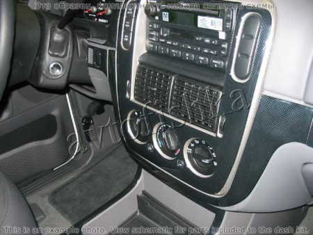 Декоративные накладки салона Ford Explorer 2002-2005 базовый набор, без OEM, с ручной A/C Controls, 19 элементов.