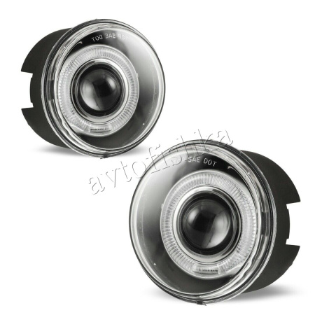 Jeep Grand Cherokee (04-10) фары противотуманные линзовые, со светящимися ободками, комплект 2 шт.