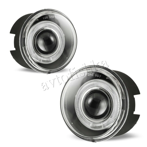 Jeep Grand Cherokee (04-10) фары противотуманные линзовые, со светящимися ободками, комплект 2 шт.