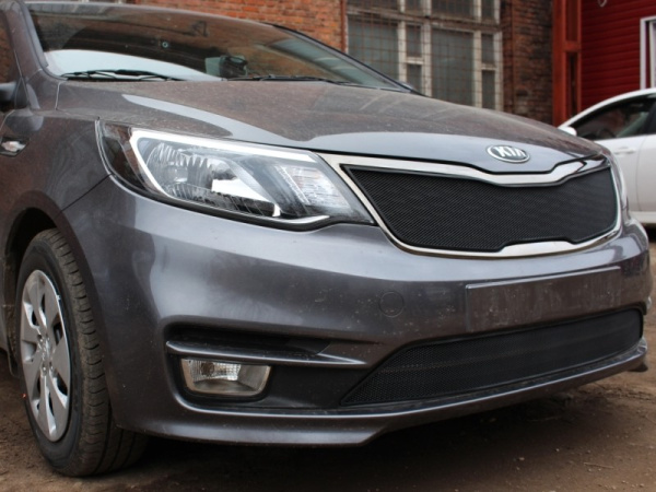 Kia Rio (15–) Защита радиатора, чёрная, низ, седан