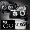 Nissan Titan (04-15), Armada (04-07) фары передние линзовые, со светящимися ободками и светодиодной подсветкой, комплект 2 шт.