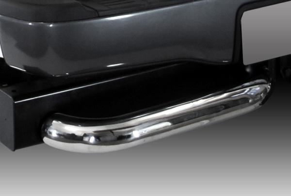Toyota Hilux (12–) Защита заднего бампера одинарная, угловая (76 мм, полир. нерж.),