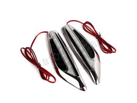 Универсальные желтые светодиодные повторители поворотов на крылья, комплект 2 шт.