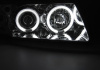 Volkswagen Passat B5 (97-00) фары передние линзовые хромированные, со светящимися ободками, комплект 2 шт.
