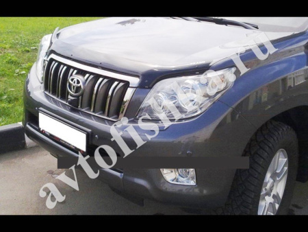 Дефлектор капота темный с надписью узкий Toyota Land Cruiser Prado 150 2009-2013