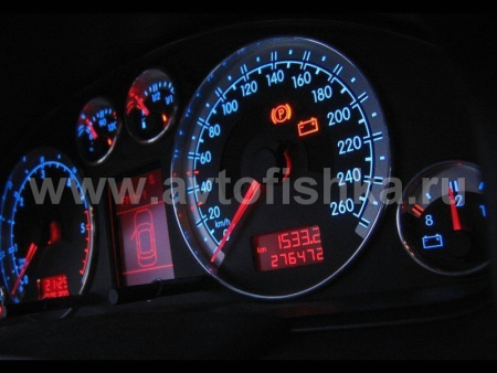 Audi A6 (C5) 1997-2004 светящиеся шкалы приборов - накладки на циферблаты панели приборов, дизайн № 1