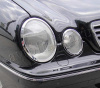 Mercedes E W210 (95-02) декоративные накладки на передние фары, хромированные кольца, комплект 4 шт.