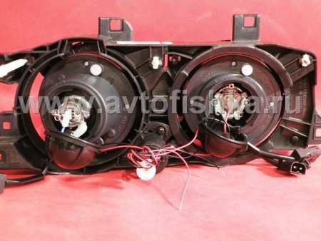 BMW 5 E34 (88-94) передние фары линзовые, со светящимися ободками, комплект 2 шт.