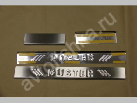 Renault Duster (2010-) накладки на пороги из нержавеющей стали, 4 шт.