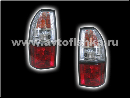 Toyota Land Cruiser Prado 90 (FJ90) (96-02) фонари задние красно-белые прозрачные, комплект 2 шт.