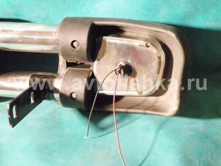 Mitsubishi L200 Triton (05-) бампер задний из нержавеющей стали, с пластиковыми окончаниями, фонарями рефлекторами, дизайн APOLO