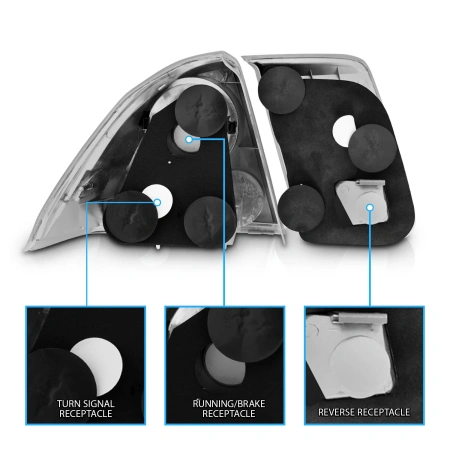 Honda Civic (00-03) седан фонари (стопы) задние хромированные