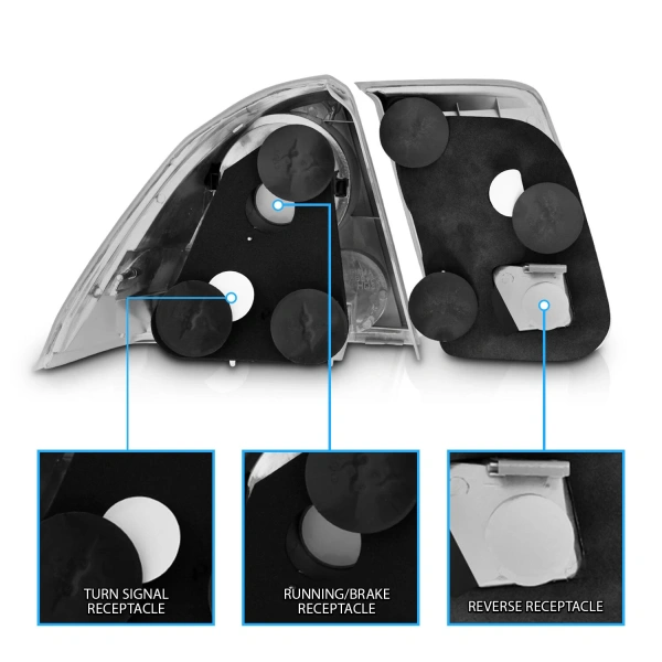 Honda Civic (00-03) седан фонари (стопы) задние хромированные