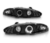 Mitsubishi Eclipse 1997-1999 фары передние линзовые черные, ангельские глазки