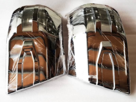 Toyota FJ Cruiser (07-) угловые защитные хромированные накладки заднего бампера, комплект 2 шт.