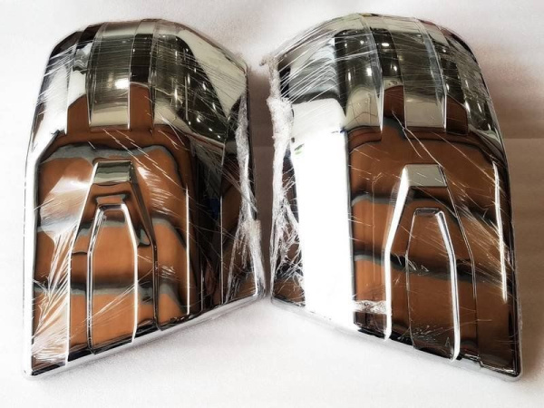 Toyota FJ Cruiser (07-) угловые защитные хромированные накладки заднего бампера, комплект 2 шт.