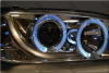 Subaru Impreza GC, GF (93-01) фары передние хромированные, со светящимися ободками и светодиодами, комплект 2 шт.