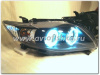 Toyota Corolla (2006-2010) фары передние линзовые черные, со светящимися ободками, комплект 2 шт.