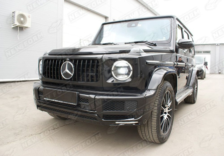 Mercedes-Benz G-Klasse W464 2018 - н.в. Юбка переднего бампера Brabus с ходовыми огнями