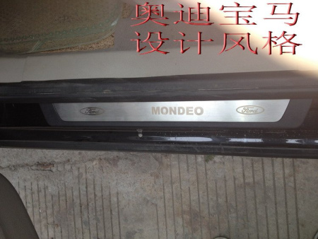 Ford Mondeo (07-) накладки порогов дверных проемов из нержавеющей стали с пластиком, оригинал Ford, комплект 4 шт.