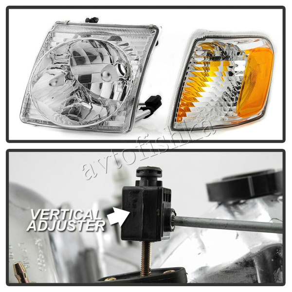 Ford Explorer (02-05) фары передние хромированные с поворотниками, комплект 2 шт.