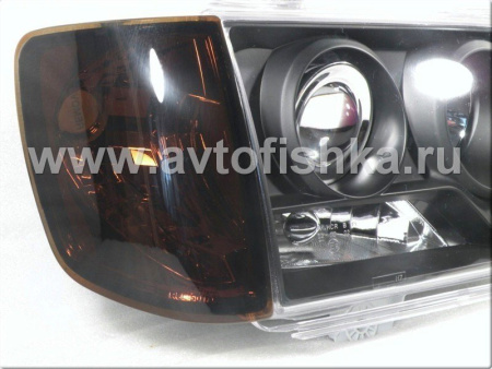 Mercedes W124 (84-95) поворотники угловые оранжево-тонированные прозрачные, комплект 2 шт.